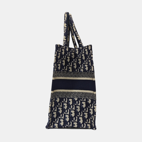 Book Tote Medium Oblique Canvas Blue