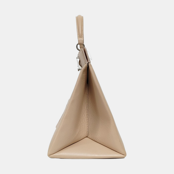 Calfskin Top Handle Bag Beige