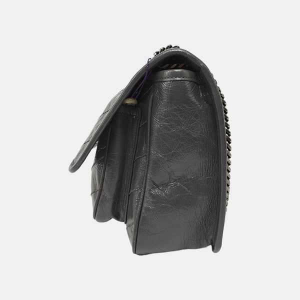 NIKI Small Chevron Calfskin Gray