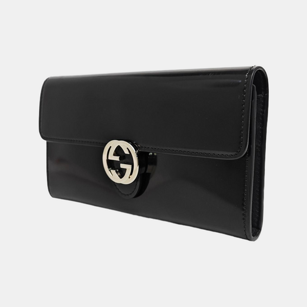 Interlocking G Small Calfskin Black Wallet