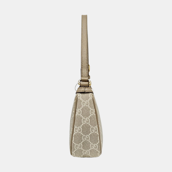 Ophidia Small Monogram Coated Canvas Beige