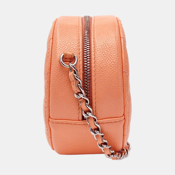 ROUND Quilted Grained Calfskin Pink