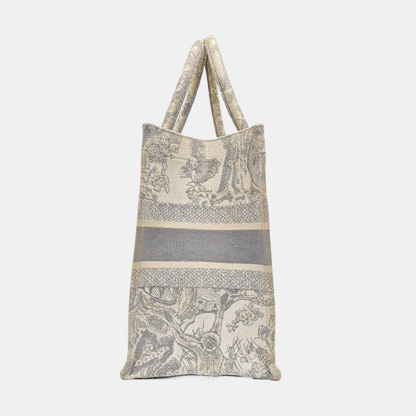 Book Tote Medium Canvas Gray