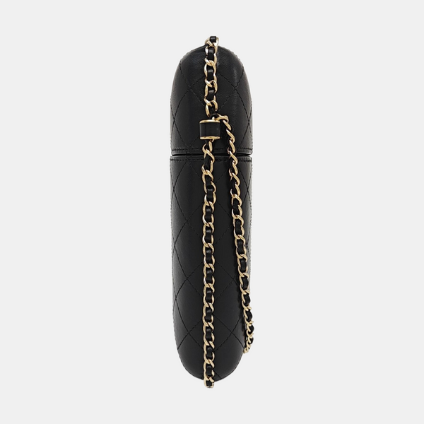 Quilted Lambskin Shoulder Bag Black
