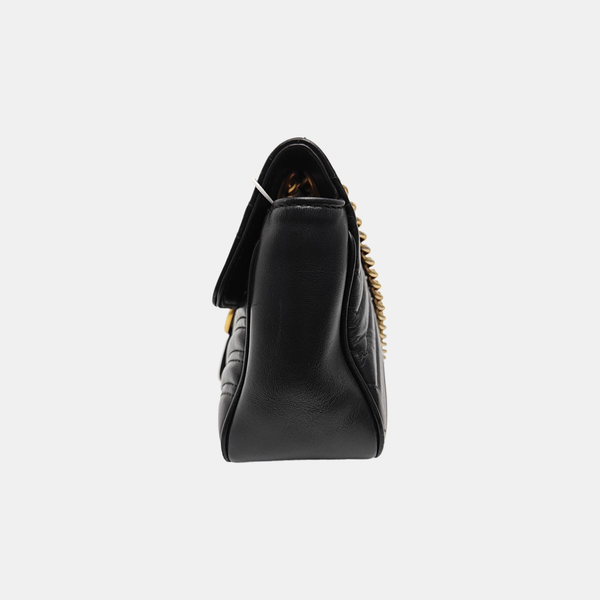 GG Marmont Small Quilted Calfskin Black