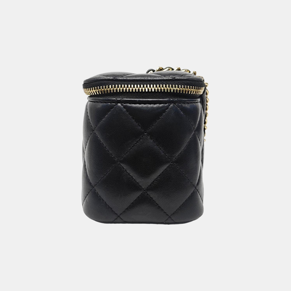 Quilted Lambskin Shoulder Bag Black