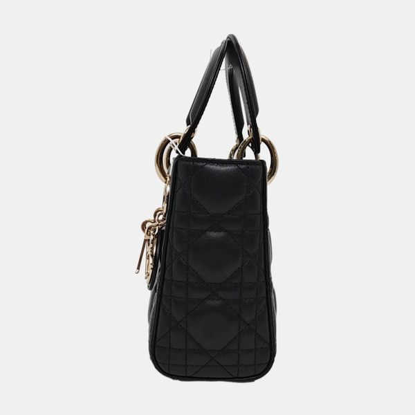 Lady Dior Mini Cannage Lambskin Black