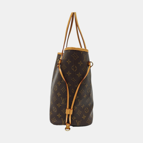 NEVERFULL MM Monogram Coated Canvas Brown