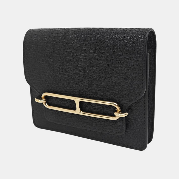 Roulis Slim Chèvre Mysore Black Wallet