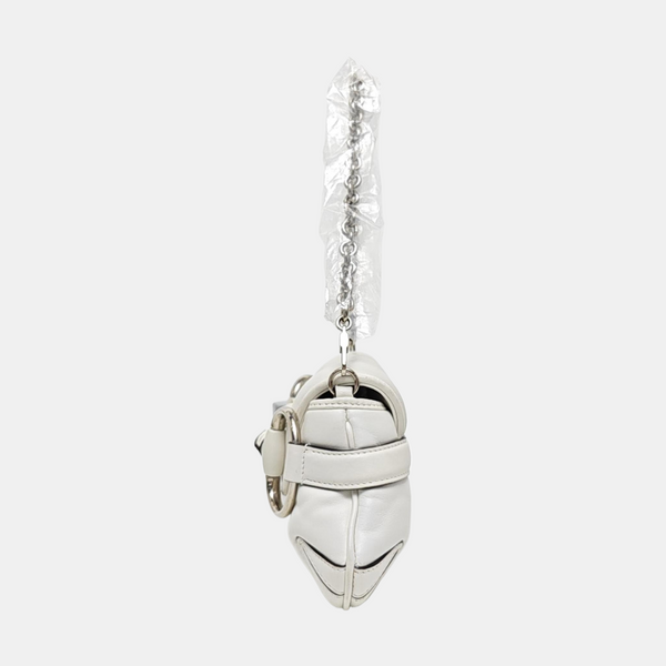 Horsebit Chain Small Lambskin White