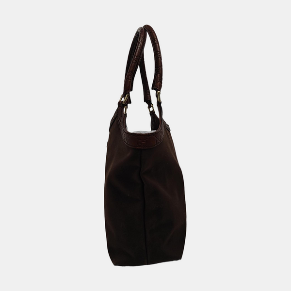 Monogram Canvas Top Handle Bag Brown