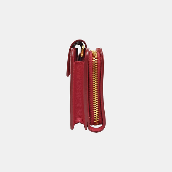 Saffiano Calfskin Shoulder Bag Red