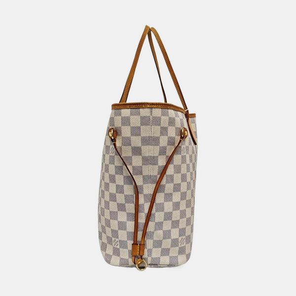 NEVERFULL MM Damier Azur Coated Canvas White