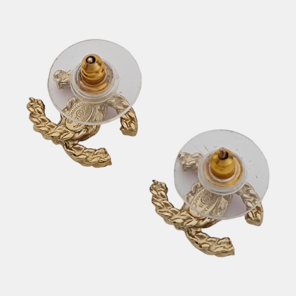Metal Red Stud Earrings