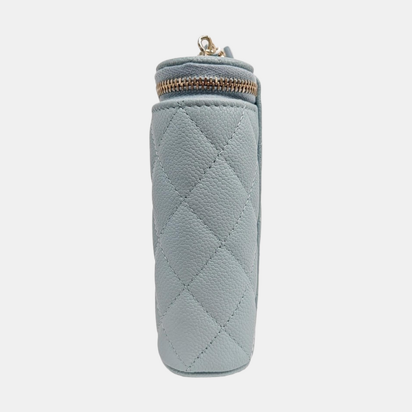 VANITY CASE Quilted Grained Calfskin Blue