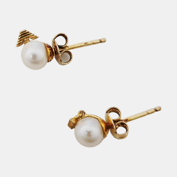 Pendientes de metal dorado con perlas de imitación
