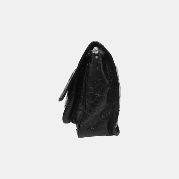 NIKI Medium Chevron Calfskin Black