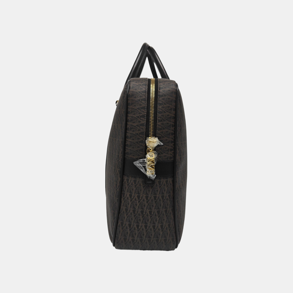 Coated Canvas Shoulder Bag Black
