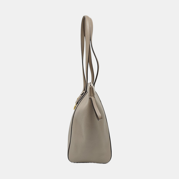 Leather Tote Bag Gray