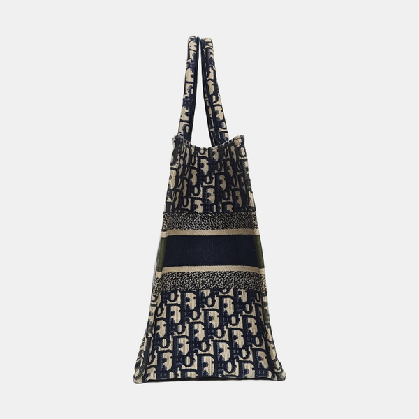 Book Tote Medium Oblique Canvas Blue