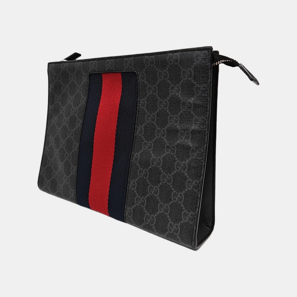 GG Supreme Monogram Coated Canvas Gray