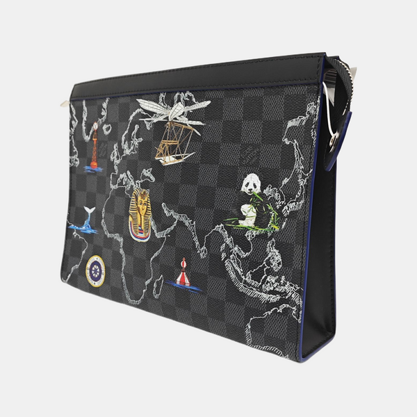 Pochette Voyag MM Damier Graphite Coated Canvas Black