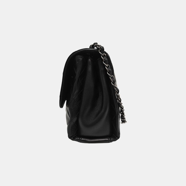 Quilted Lambskin Shoulder Bag Black