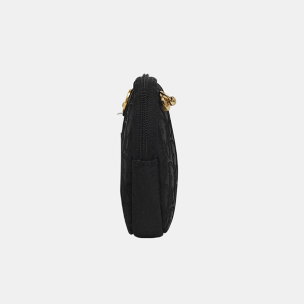 Oblique Fabric Clutch Black