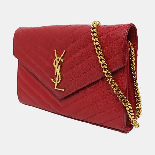 MONOGRAM Medium Quilted Calfskin Red