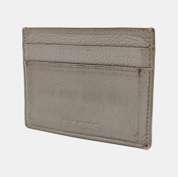 Leather Card Holder Gray