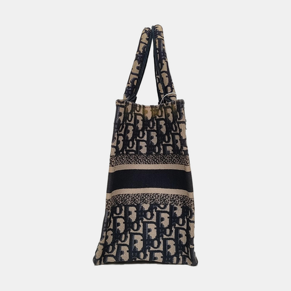 Book Tote Small Oblique Canvas Blue