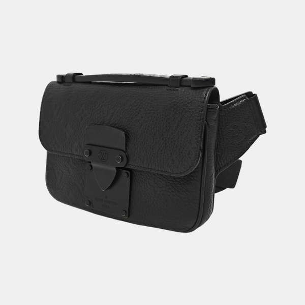 S LOCK Monogram Calfskin Black
