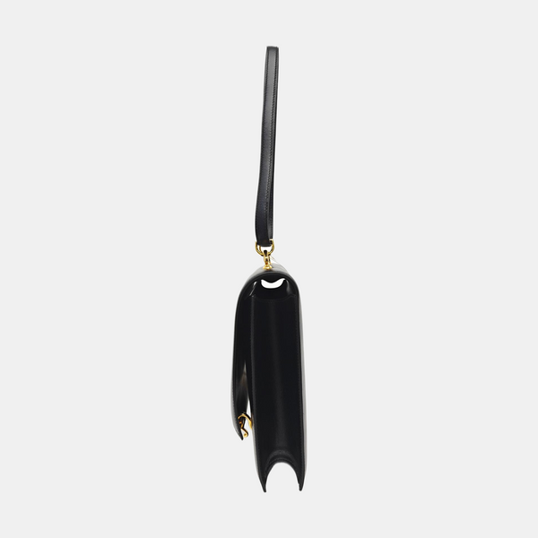 Box Calf Shoulder Bag Black