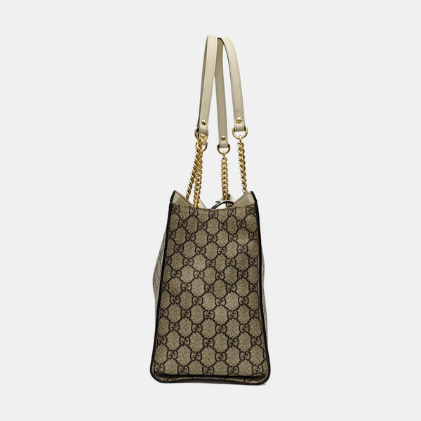 Padlock Medium Monogram Coated Canvas Beige