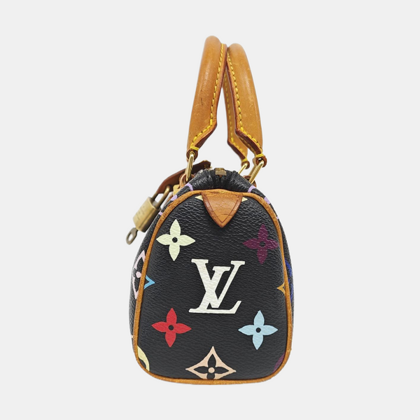 LV × TM SPEEDY Nano Lona Monogram Revestida Negra