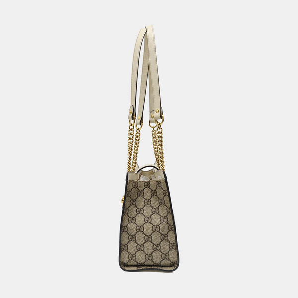 Padlock Small Monogram Coated Canvas Beige