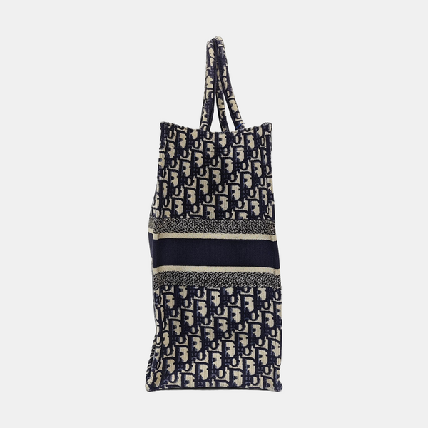 Book Tote Large Oblique Canvas Blue