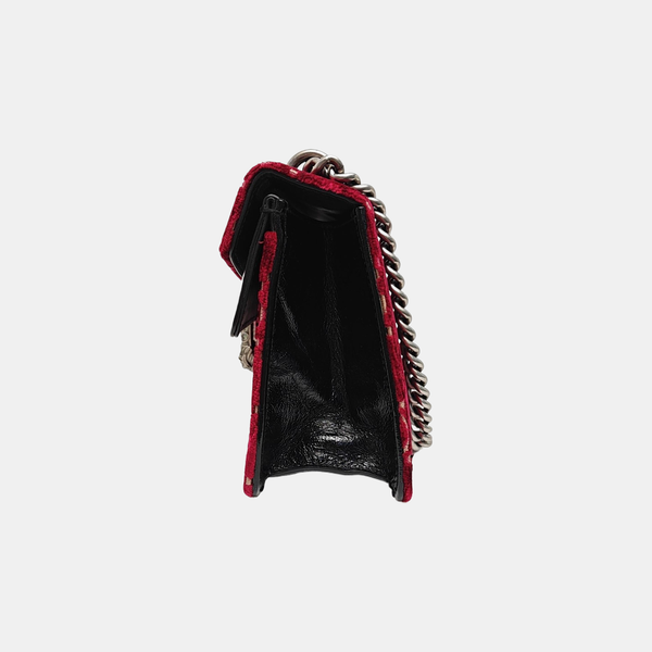 Dionysus Small Monogram Velvet Red