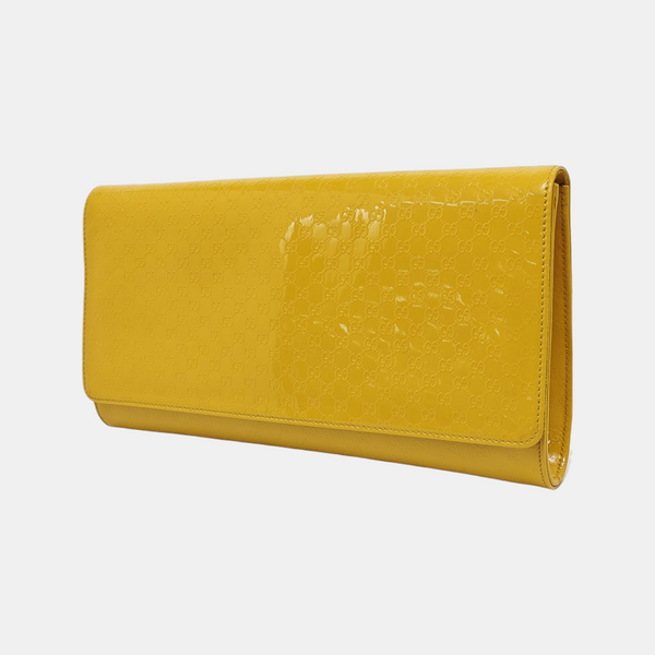 Monogram Patent Leather Clutch Yellow