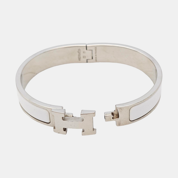Clic H Metal Silver Bangle