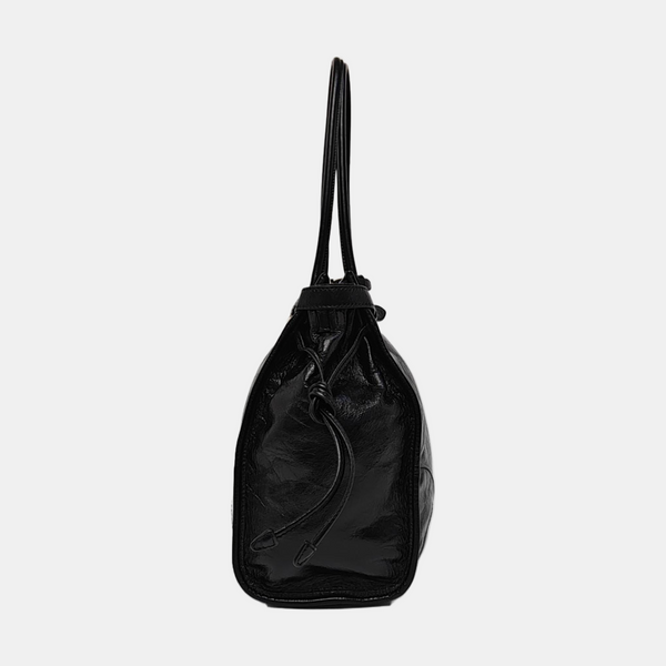 Quilted Calfskin Shoulder Bag Large Black