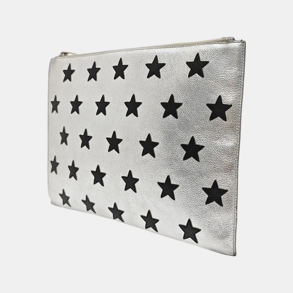 Calfskin Clutch Silver