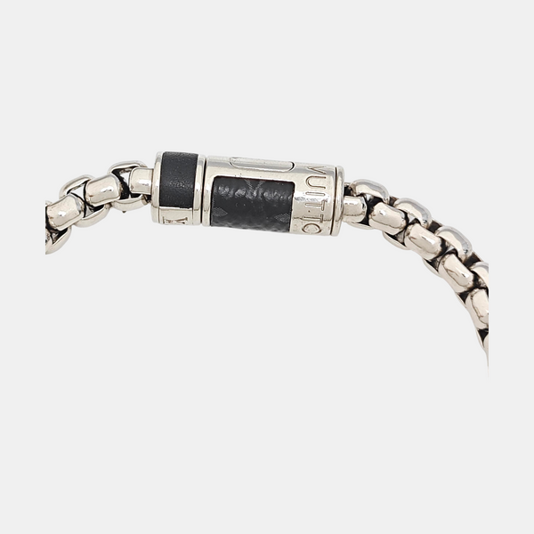 MONOGRAM CHAIN Coated Canvas Silver Bracelet