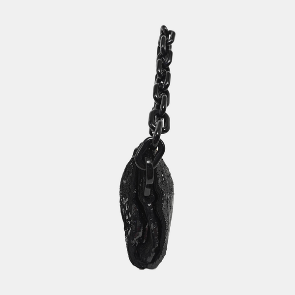 Sequins Top Handle Bag Black