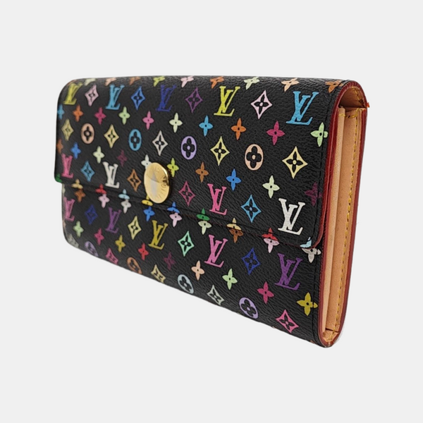 LV × TM PORTE MONNAIE Monogram Coated Canvas Black Wallet