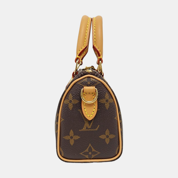 Authenticated pre-owned SPEEDY Nano Monogram Coated Canvas Brown - Shoulder Bag at Looply