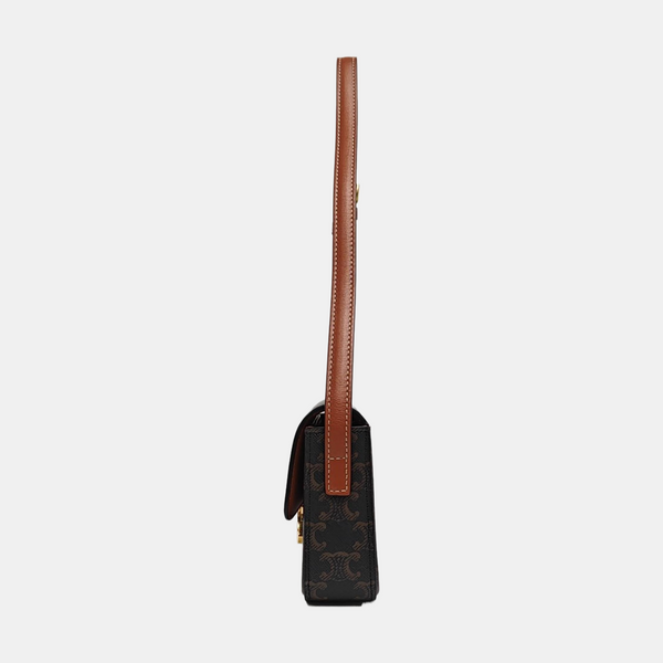 TRIOMPHE Small Coated Canvas Brown