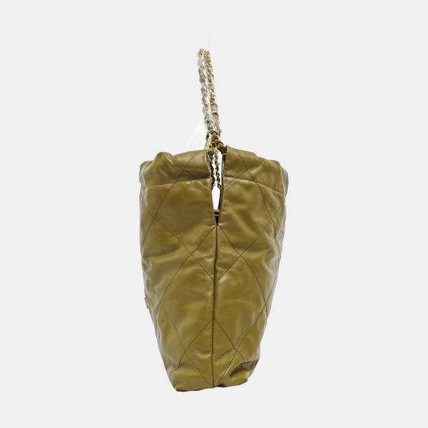 CHANEL 22 Small Quilted Calfskin Green