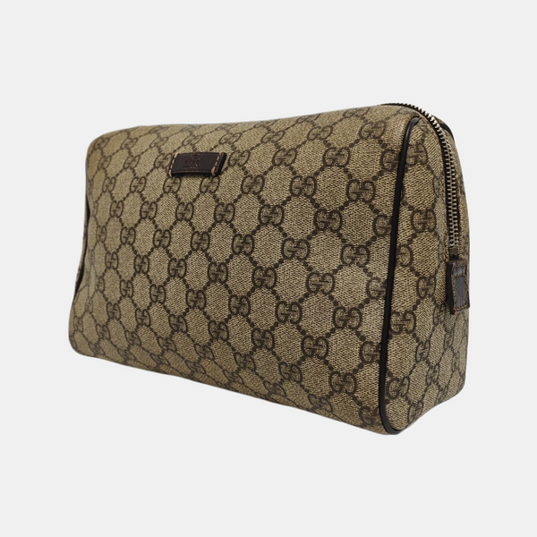 Monogram Coated Canvas Clutch Brown