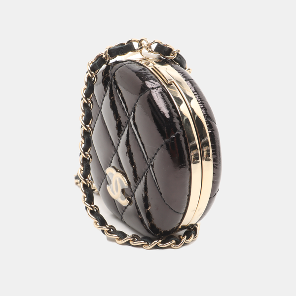 Quilted Patent Lambskin Black